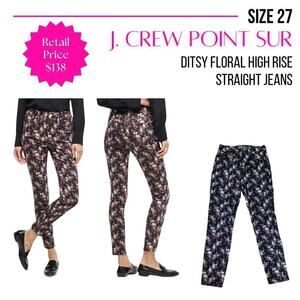 J Crew Point Sur size 27 ditsy floral high rise straight jeans